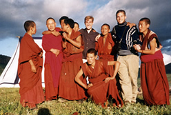 Me with Young Monks in Langmusi