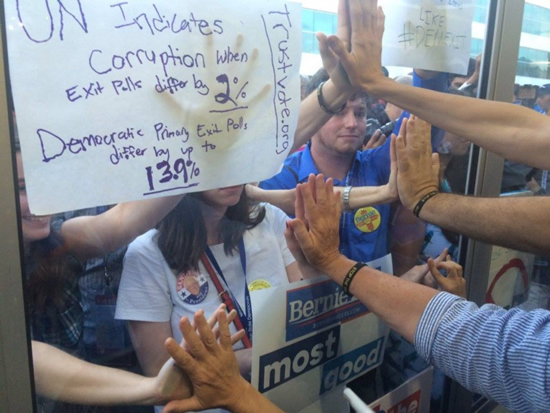 Bernie Sanders supporters locked out of the DNC convention